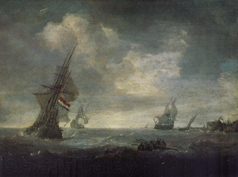 PORCELLIS, Jan Ships on the Heavy Seas France oil painting art